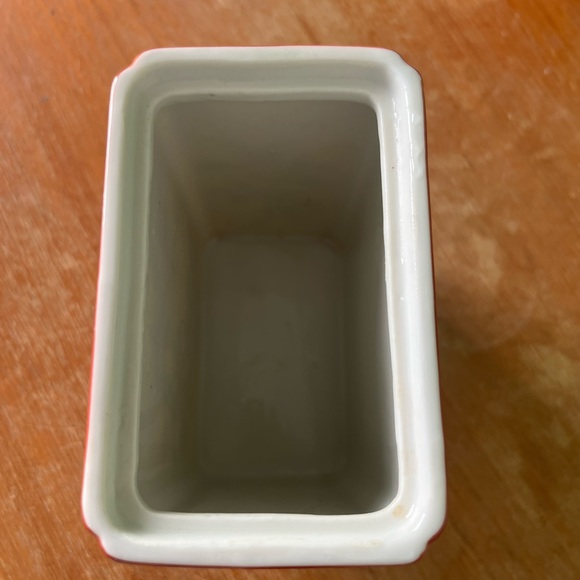 Vintage Hand-painted Floral Frog Rectangular Vase Made in Japan - Picture 9 of 9